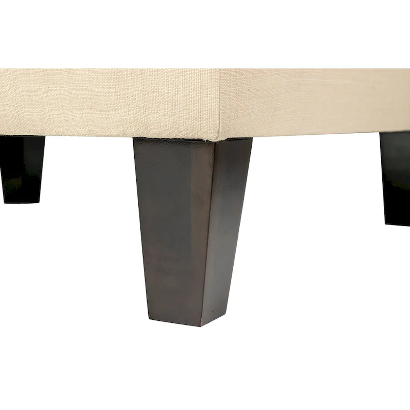 Button Tufted Upholstered Square Ottoman - 34 Inch