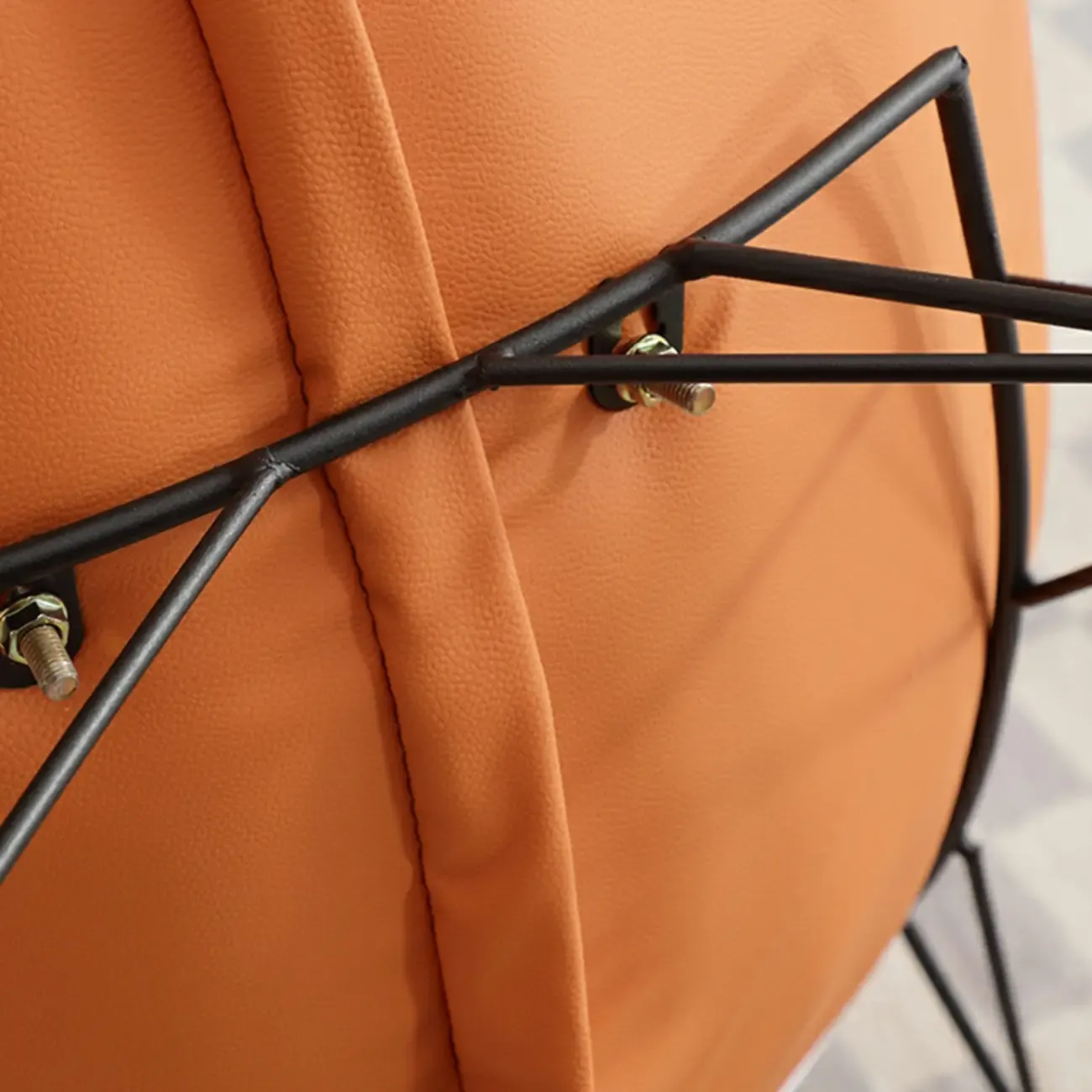 Modern Armless Upholstered Rocking Chair with Ottoman