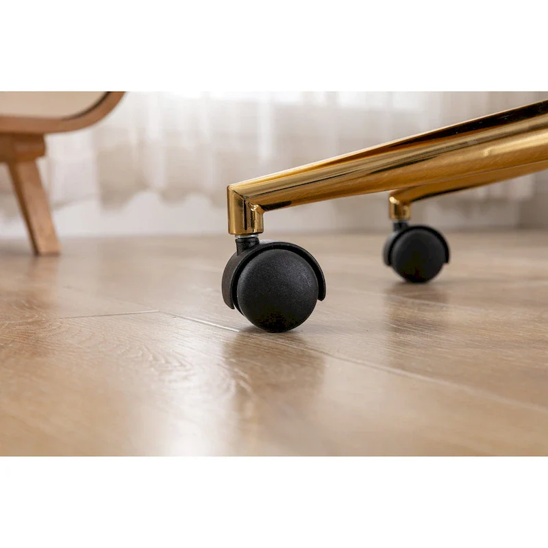 Modern Home Office Chair with Gold Metal Legs and Universal Wheels