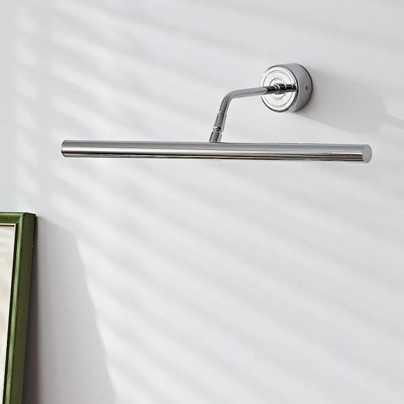 Modern Silver Metal tubular LED Wall Lamp with Angled Arm