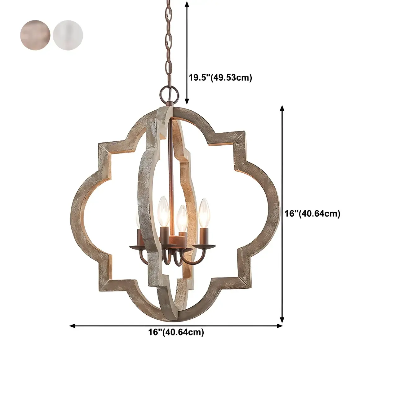 Classic Traditional Quatrefoil Wooden Candelabra Chandelier