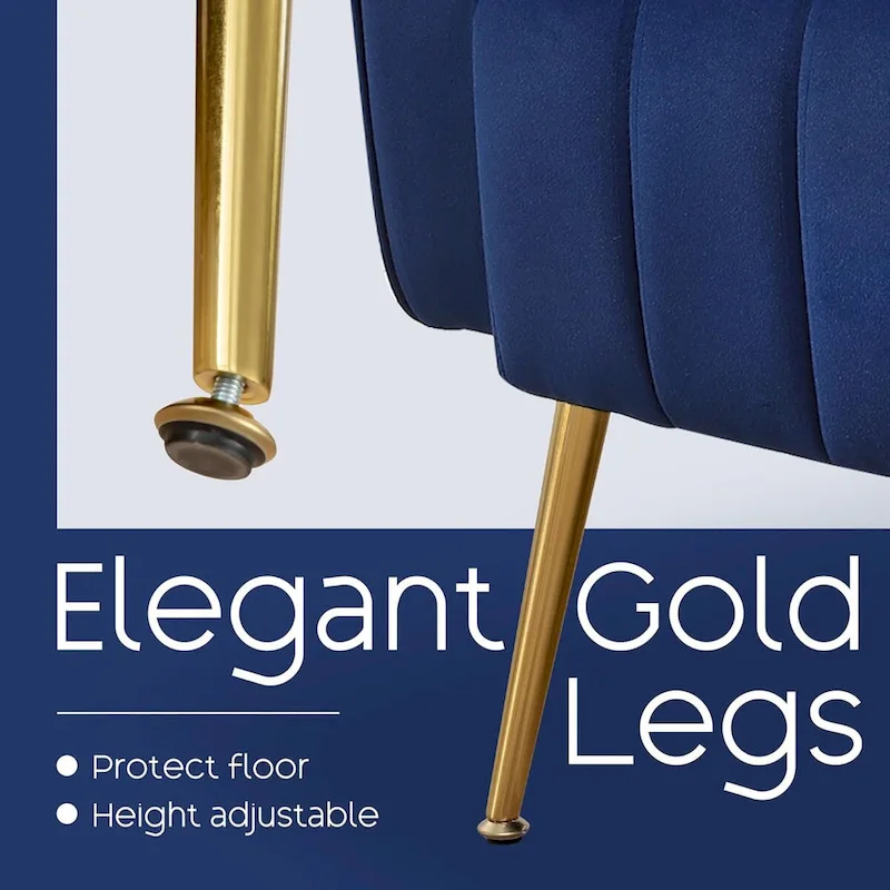 HOMYKA Accent Chair Upholstered Velvet Wingback Armchair with Pillows