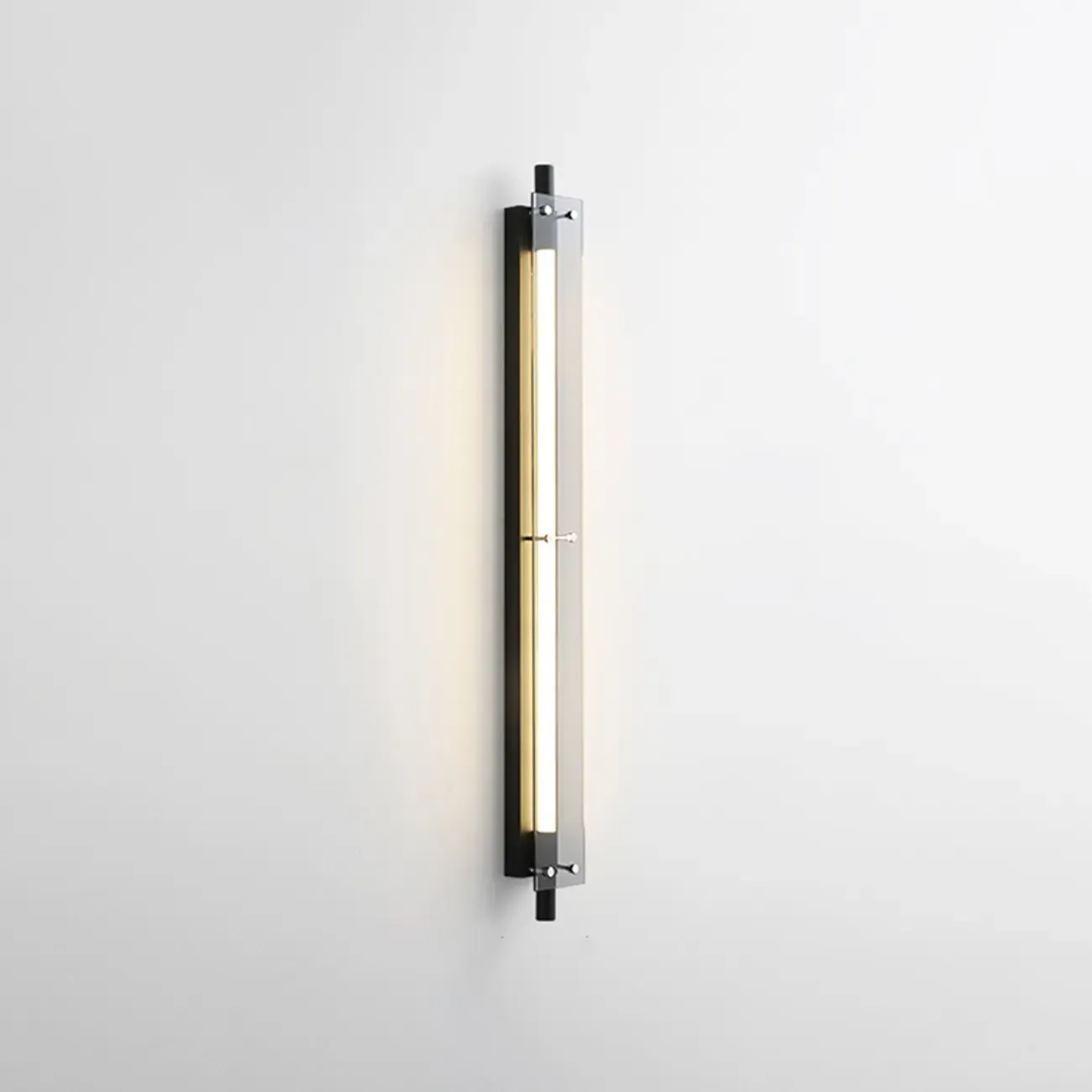 Modern Black Metal Linear Plastic Shade Wall Sconce