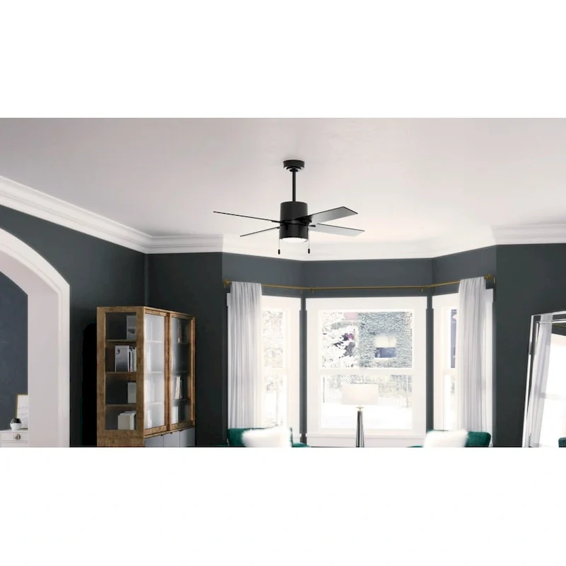 Hunter 52  Beck Ceiling Fan with LED Light Kit and Pull Chain - Transitional, Modern, Industrial, Farmhouse