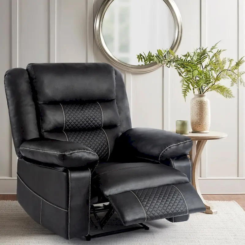 Breathable Leather Massage Recliner Chair Manual Living Room Reclining Sofa