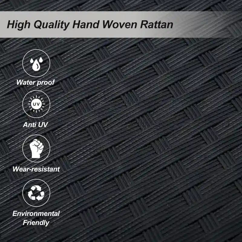 51.9  2-Person Wicker Swing Chair with cushions - N/A