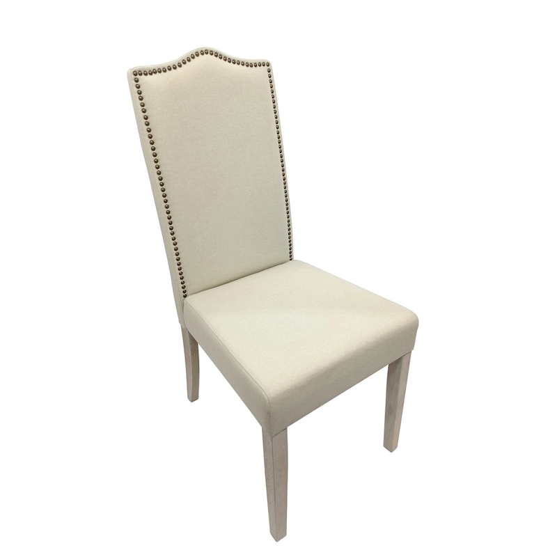 Carolina Living Romero Parson Chair - Natural Driftwood - Linen Upholstery