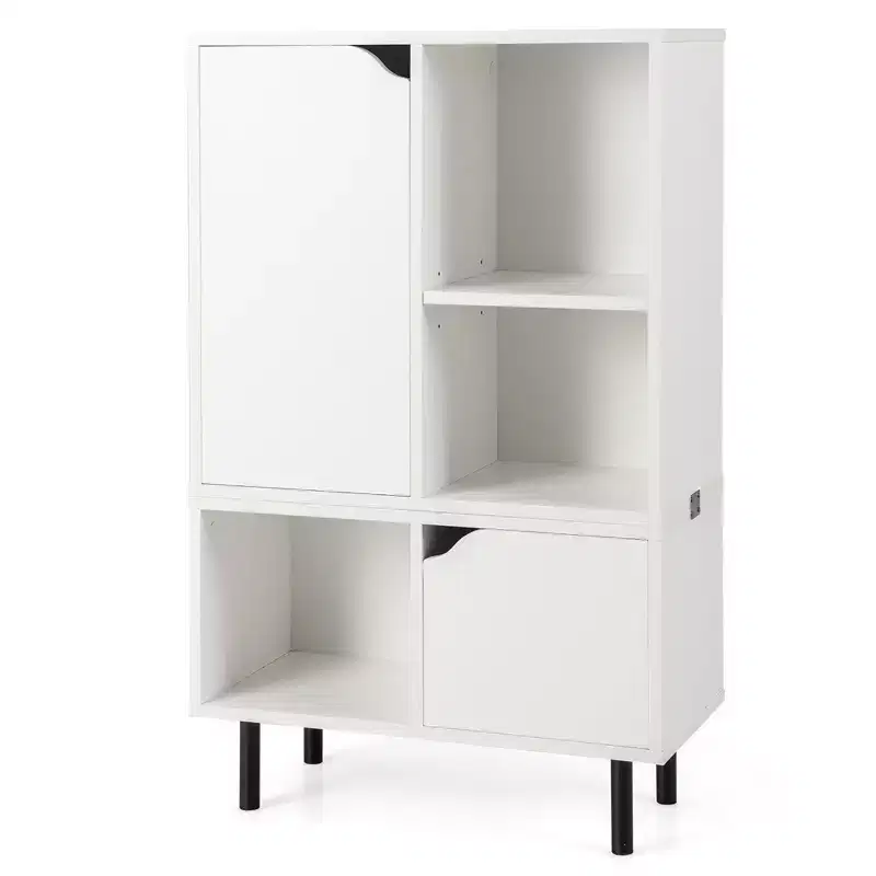 Costway Stackable Bookcase Combination Lattice Cabinet Floor Open Bookshelf Adjustable