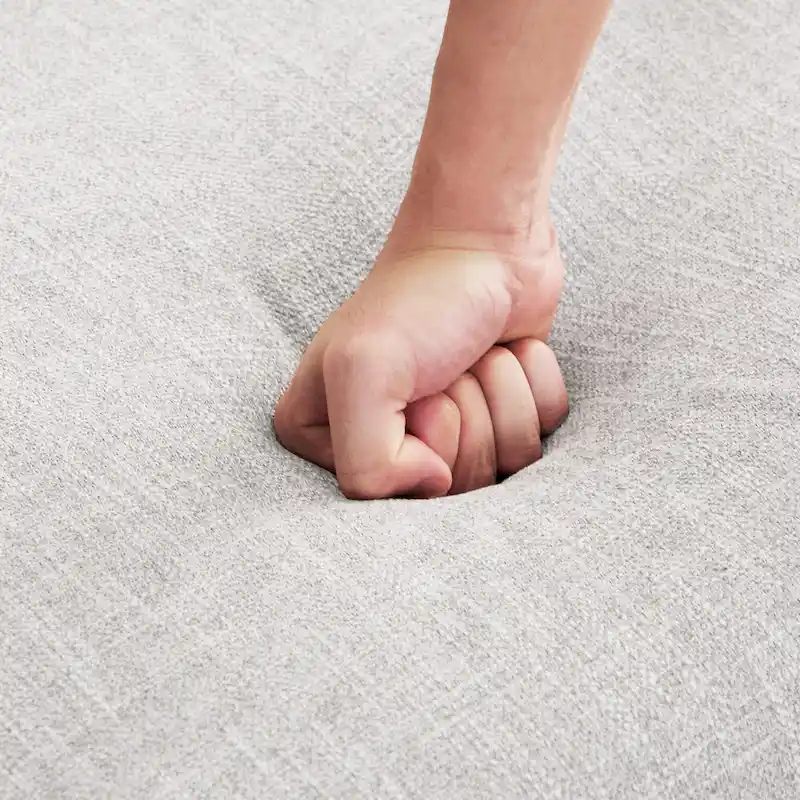 Mid Century 27.7 Upholstered Arm Chair with Solid Wood Frame and Ottoman