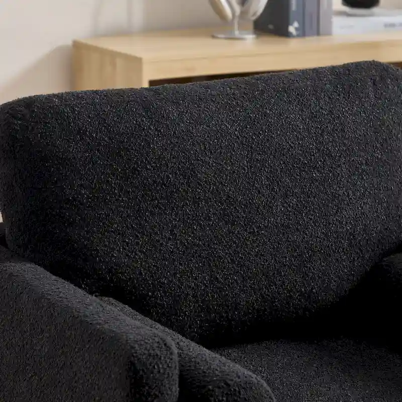 35.4W Modern Reading Chair,Upholstered Accent Chair with Pillows and Wood Legs