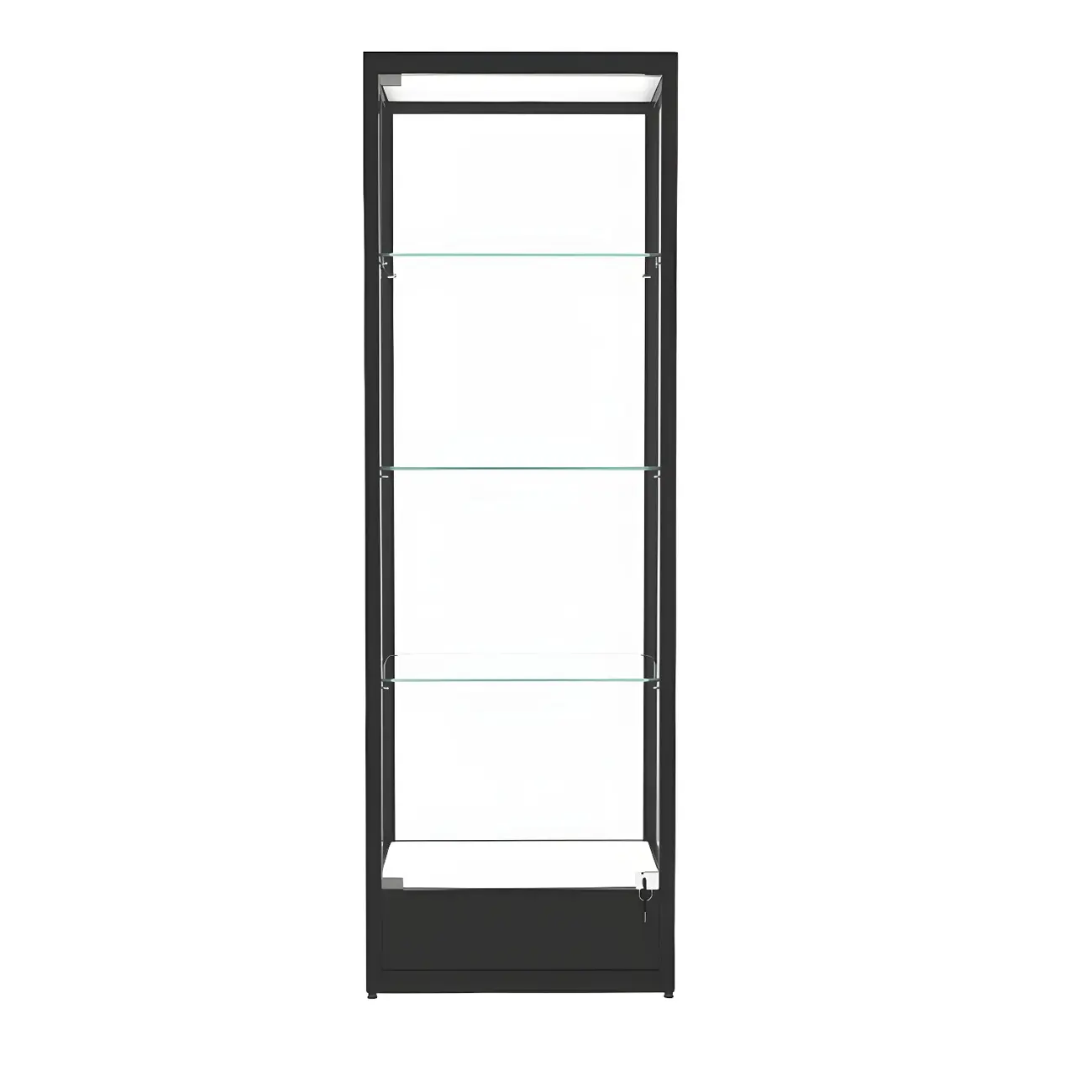 Modern Glass Black Curio Cabinet with Adjustable Shelves
