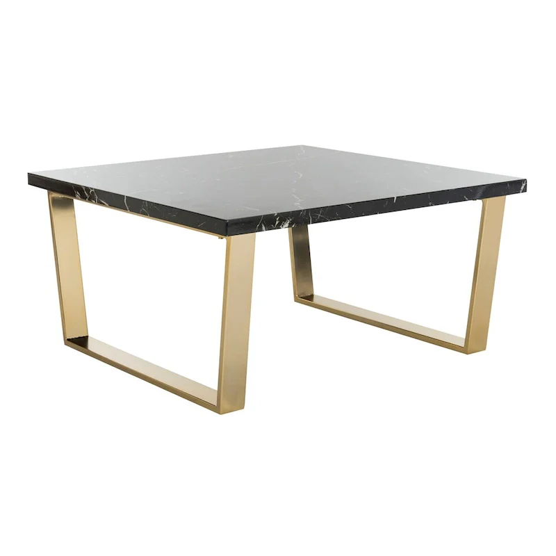 SAFAVIEH Bea Black/ Brass Square Coffee Table - 31.5 x 31.5 x 15.8 - 32Wx32Dx16H