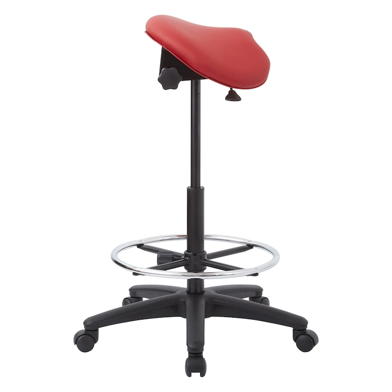 Backless Stool with Height-adjustable Saddle Seat