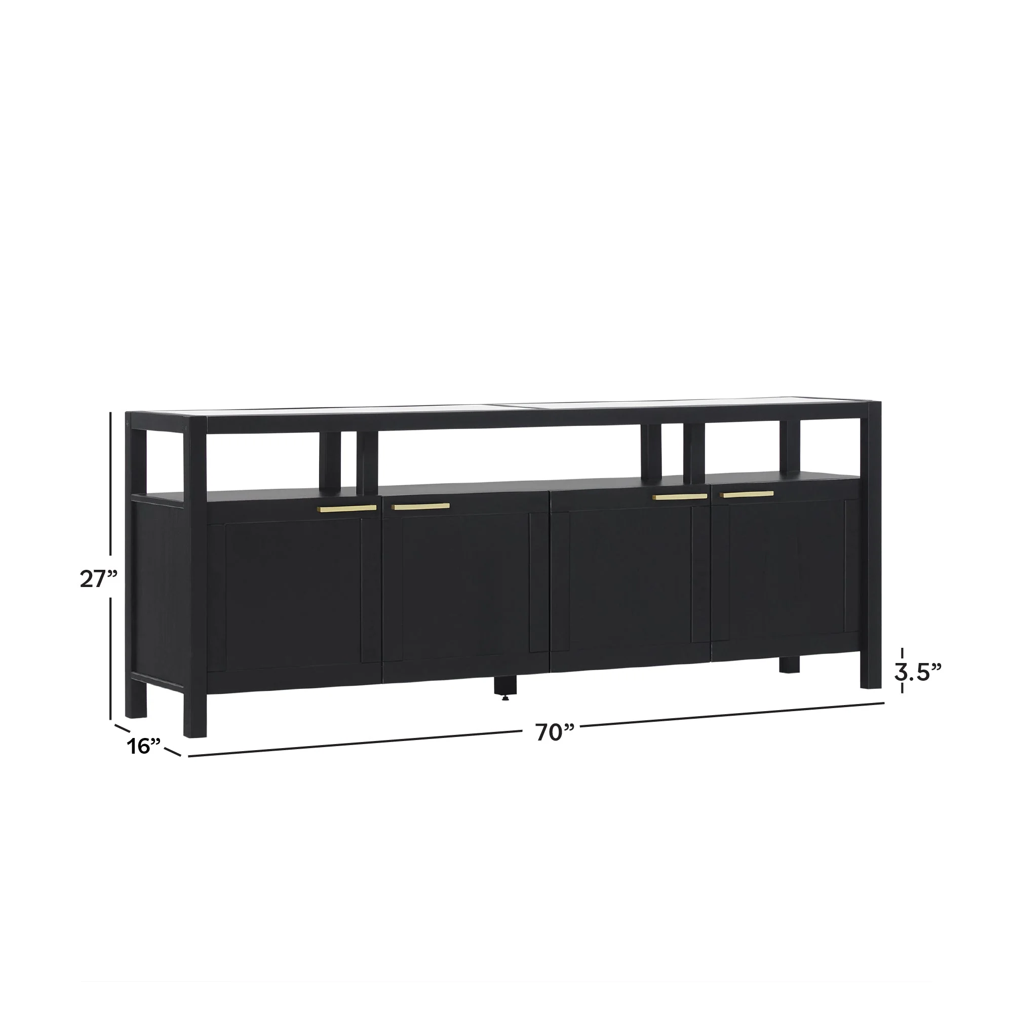 Isla Modern TV Stand with Glass Top