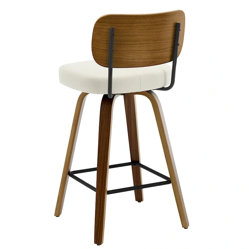 26-Inch Upholstered Swivel Counter Height Bar Stools - 36.4 H x 17.1 W x 20 D