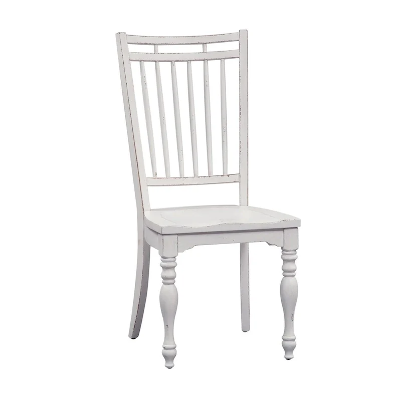 Magnolia Manor Antique White Weathered Bark Spindle Back Side Chair (Set of 2)