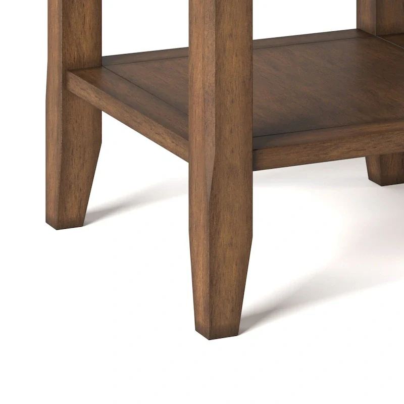 Square End Table with Open Shelves - 19 Inch Wide