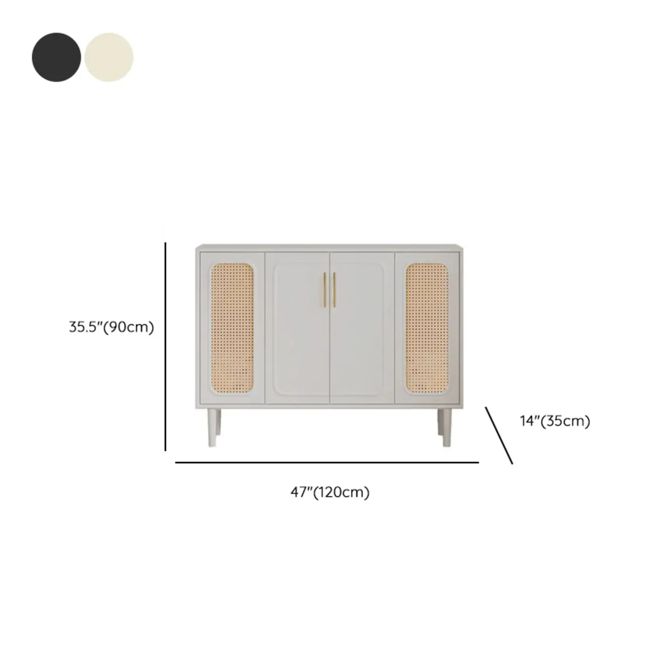 Modern Ink Wood Slab Buffet with Adjustable Shelving