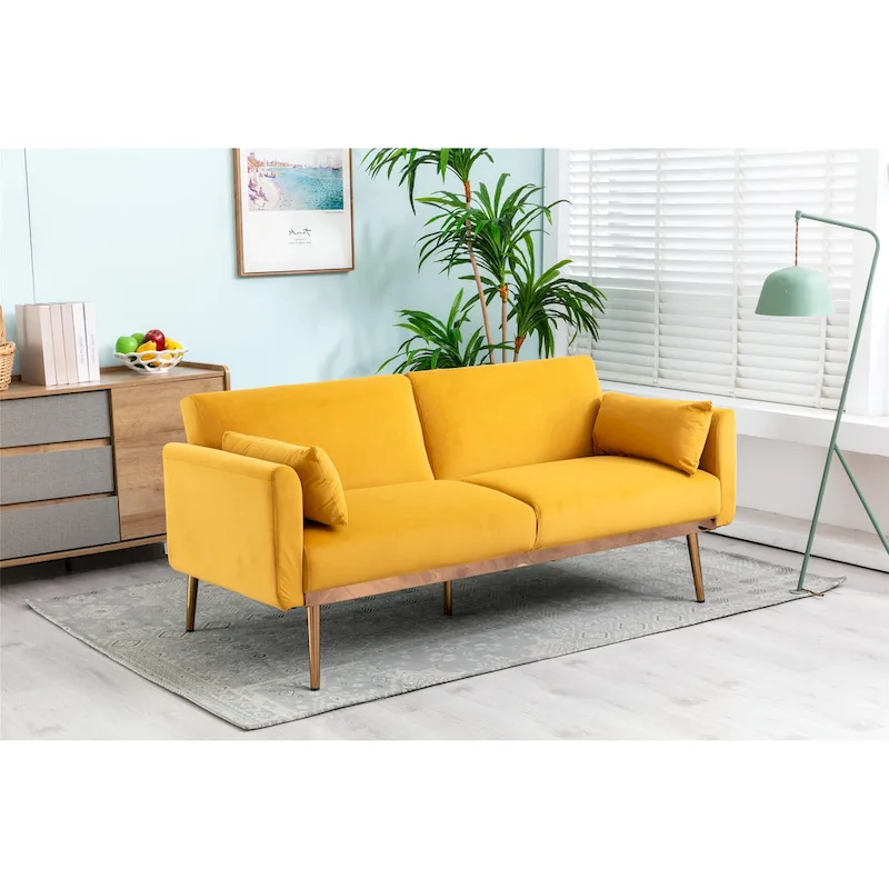 Velvet Upholstered Convertible Loveseats Sleeper Sofa