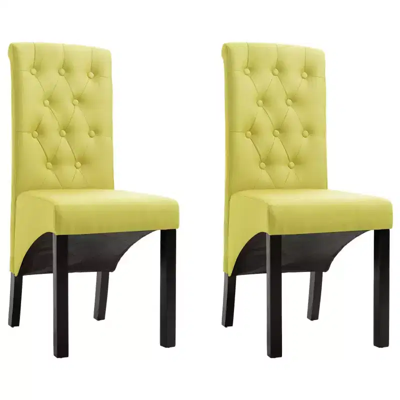 CLIHOME Modern style dining chair, solid wood leg soft cushion fabric kitchen chair(Set of 2)