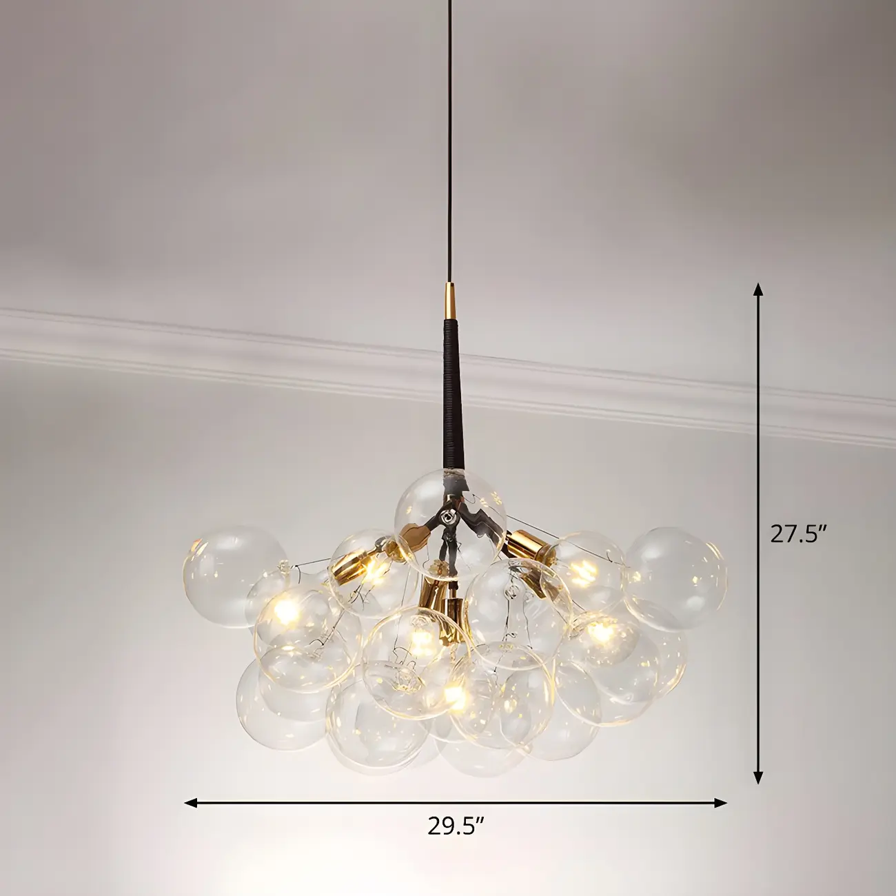 Modern Clear Bubble Glass Sphere Chandelier