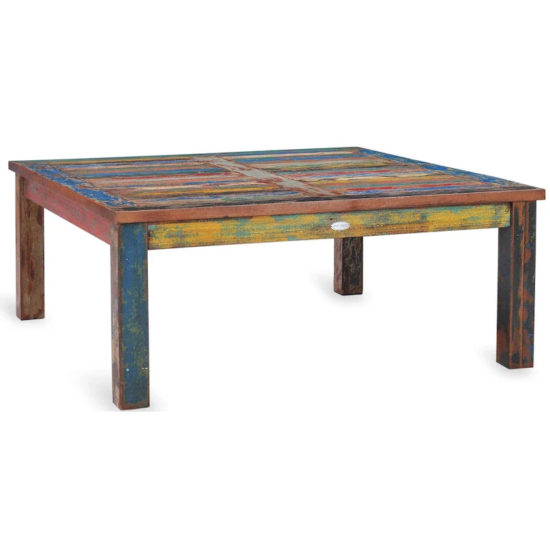 Chic Teak Square Coffee Table made from Recycled Teak Wood Boats
