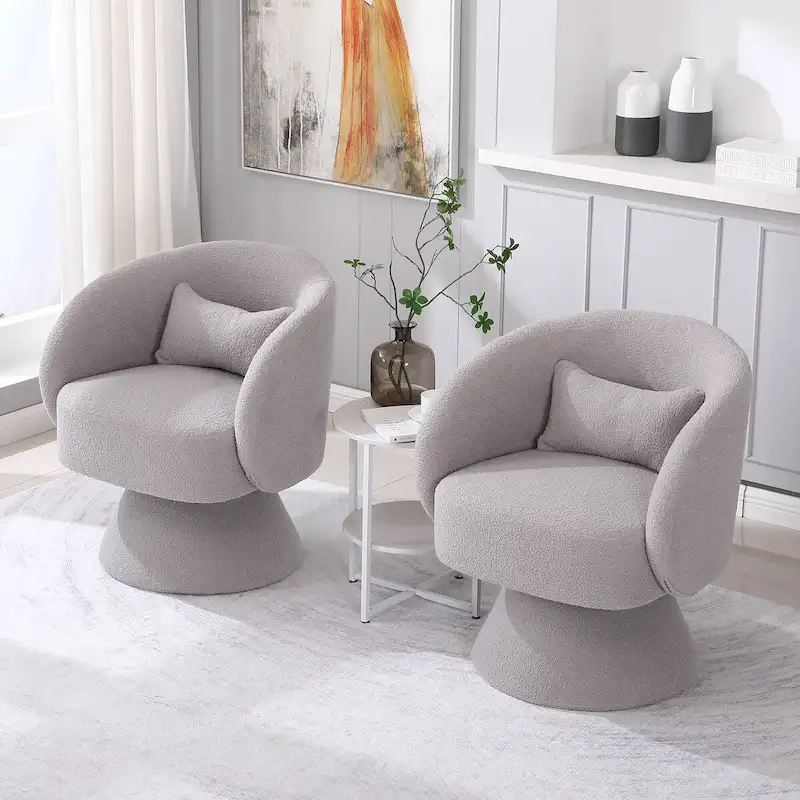 Upholstered Swivel Armchair (Set of 2)
