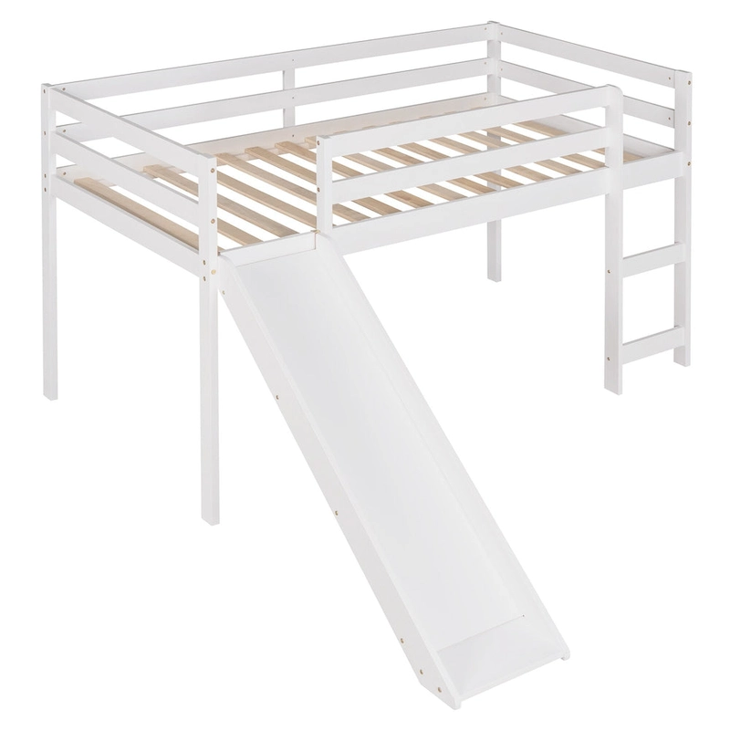 Twin Solid Wood Loft Bed with Fun Slide Feature