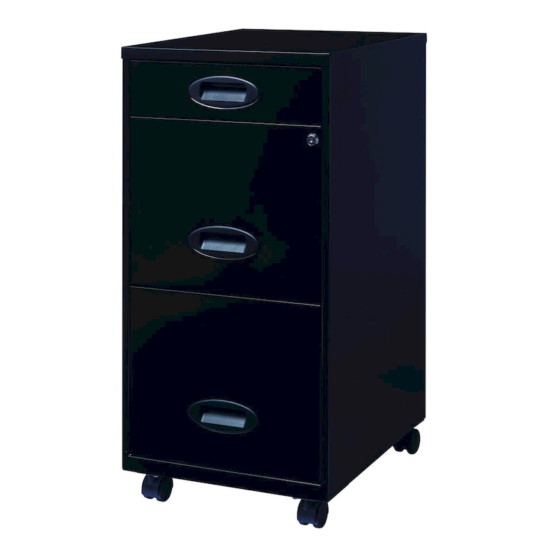 Space Solutions Black 3-drawer Mobile File Cabinet