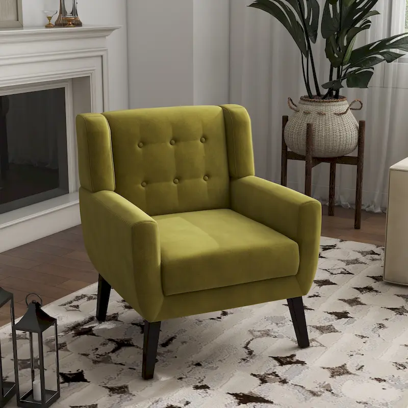 Velvet Accent Chair Living Room Upholstered Armchair