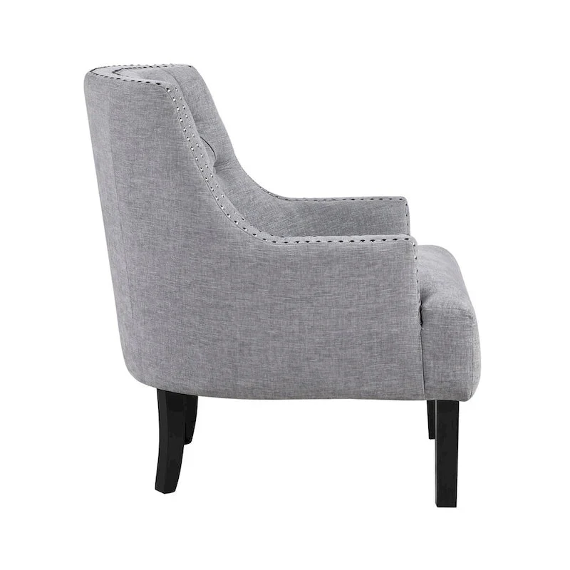 Modern Traditional Accent Chair Chenille Upholstery Button-Tufted Solid Wood 1pc Living Room Furniture