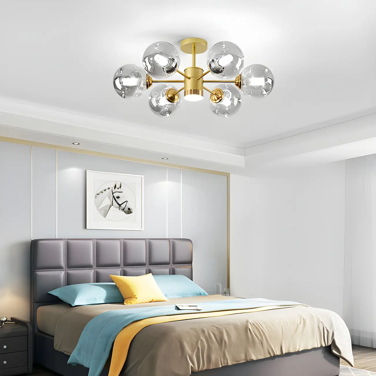 Modern LED Glass Crystal Sputnik Chandelier