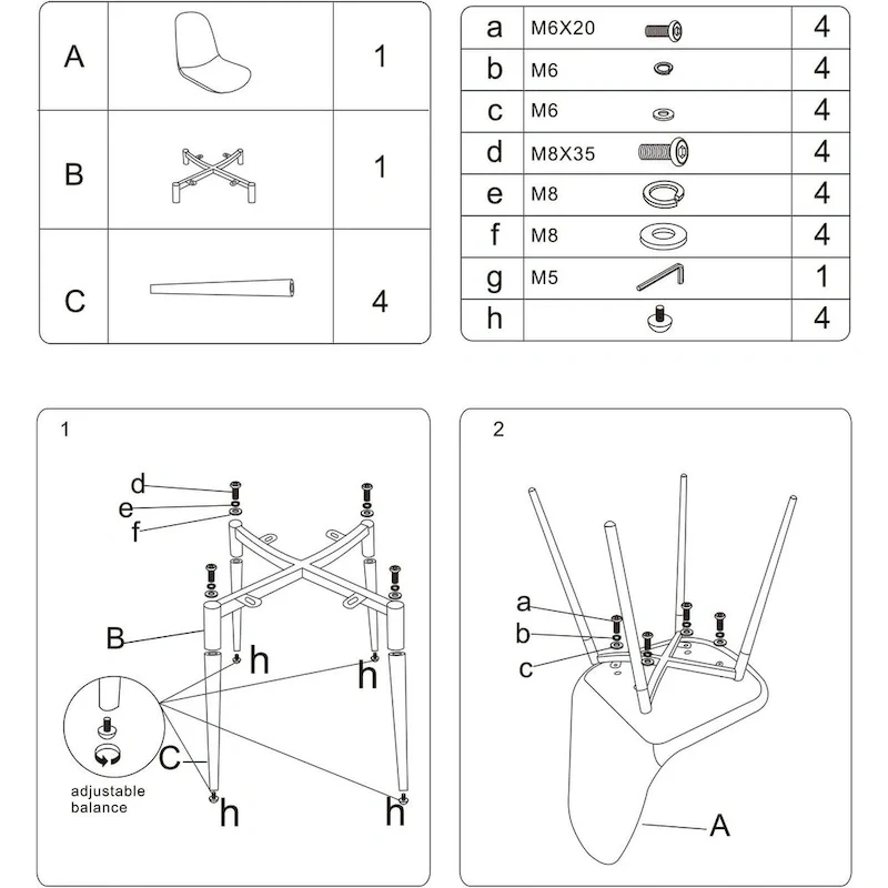 Washable PU Cushion Seat and Metal Legs Side Chair,Set of 4, Brown