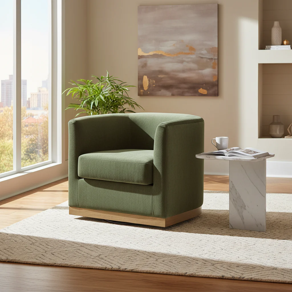 Forest Green Swivel Chair - 34 W x 31.25 D x 28.88 H