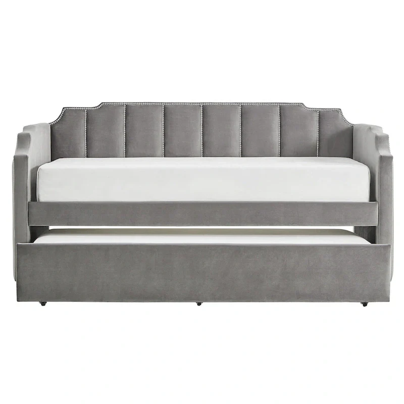 Chareau Glam Grey Velvet Daybed by iNSPIRE Q Modern