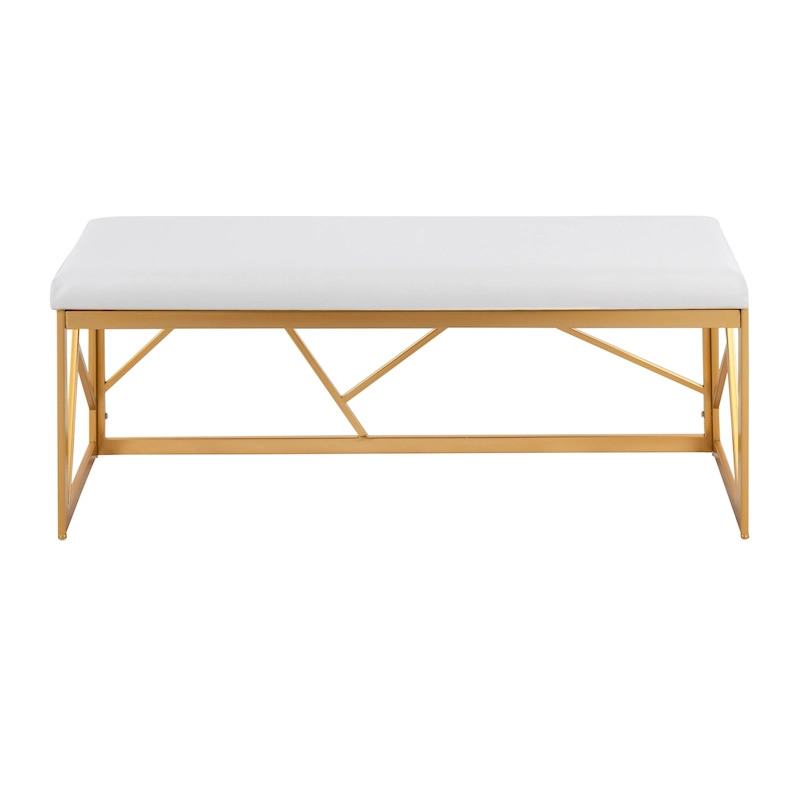 Silver Orchid Sala Glam Metal Upholstered Bench