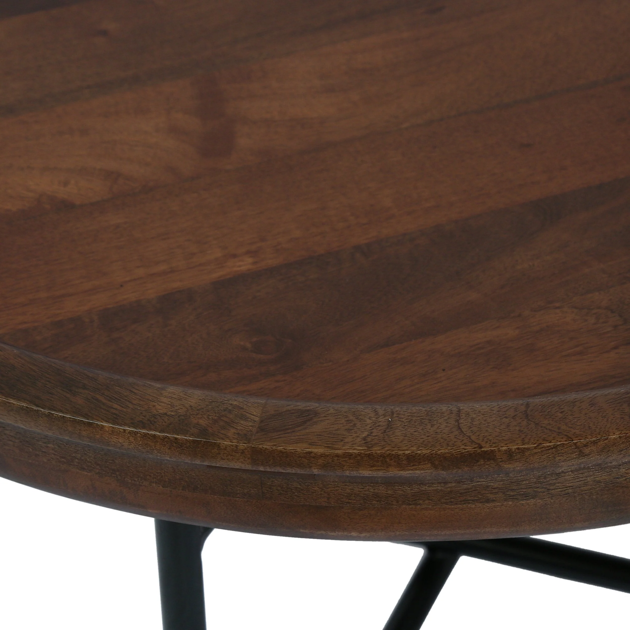 Modern Industrial Handcrafted Mango Wood Tray Top Coffee Table, Walnut Brown and Black - NH009413