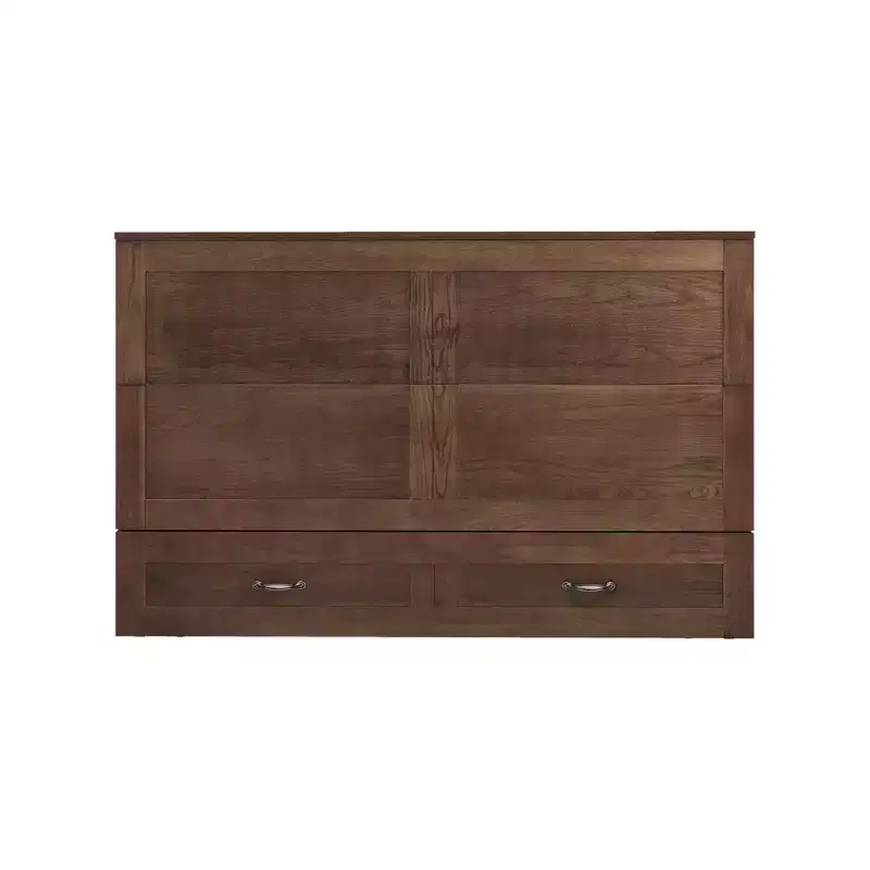 Keloyid Haimyy Solid Wood Frame Queen Murphy Bed Chest with Built-in Charger and Strong Drawer