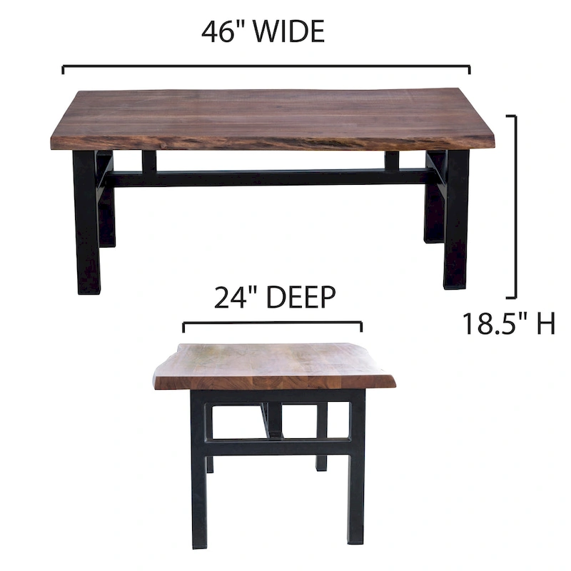 Acacia Live Edge Trestle Coffee Table