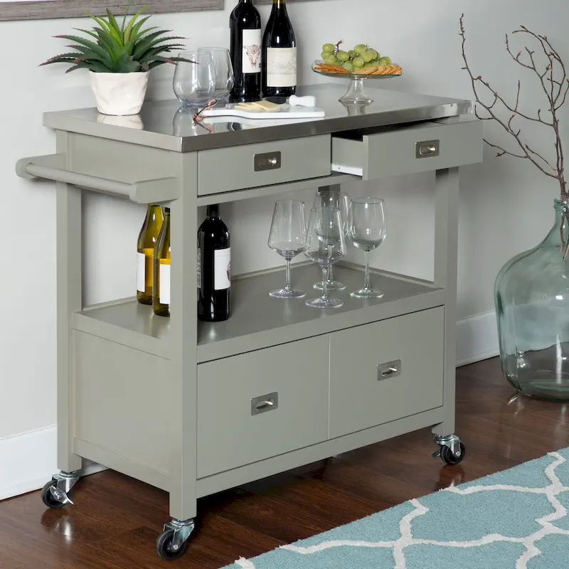 Julianna Stainless Steel Kitchen Cart