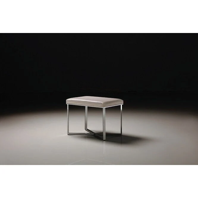 Pasargad Home Luxe Stool with Stainless Steel Base