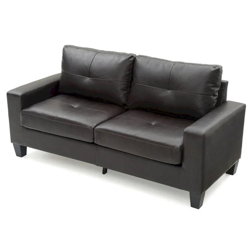 71 in. W Track Arm Faux Leather 3-Seat Sofa