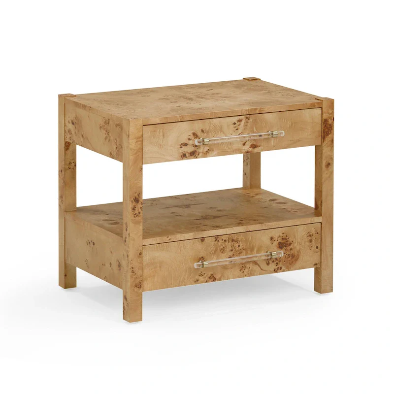 Wooden Two-Drawer Nightstand
