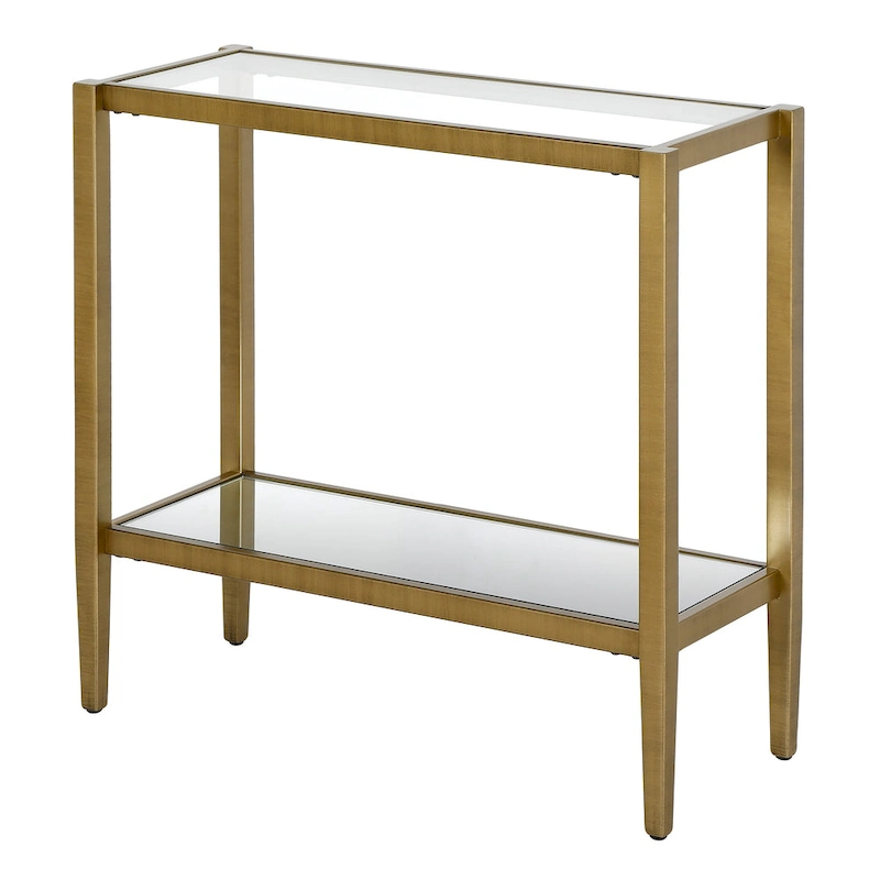 Hera 24 Rectangular Side Table with Glass Shelf