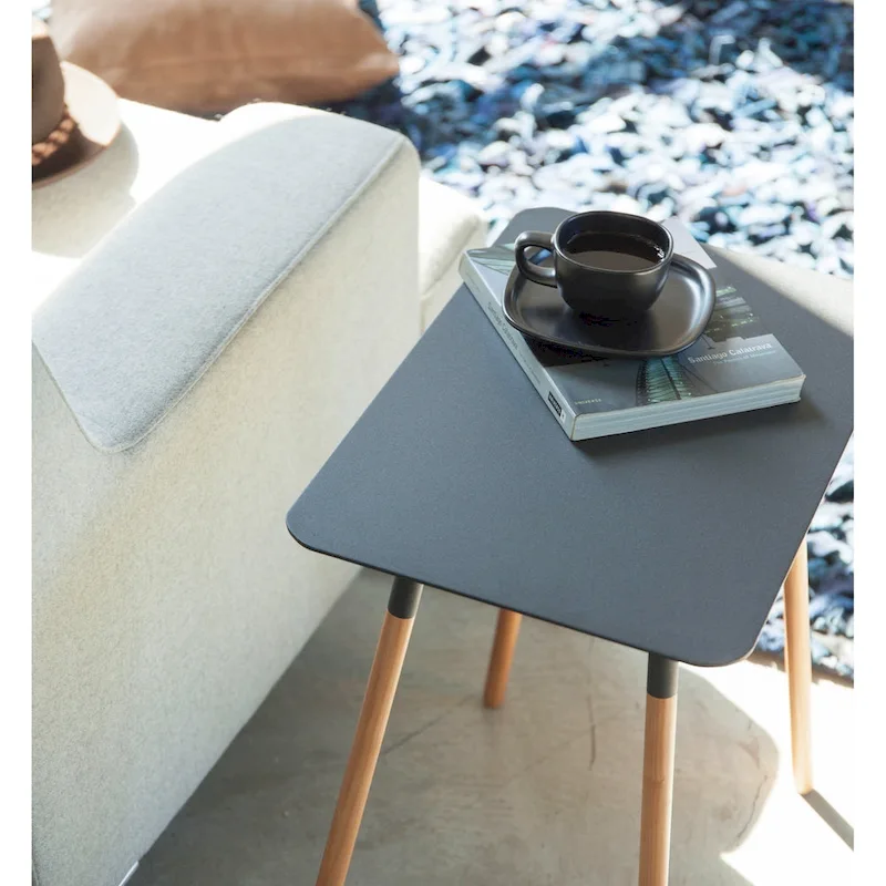 Yamazaki Home Side Table, Steel, Holds 22 lbs, Minimal Assembly - L 11.81 x W 17.72 x H 19.69 inches