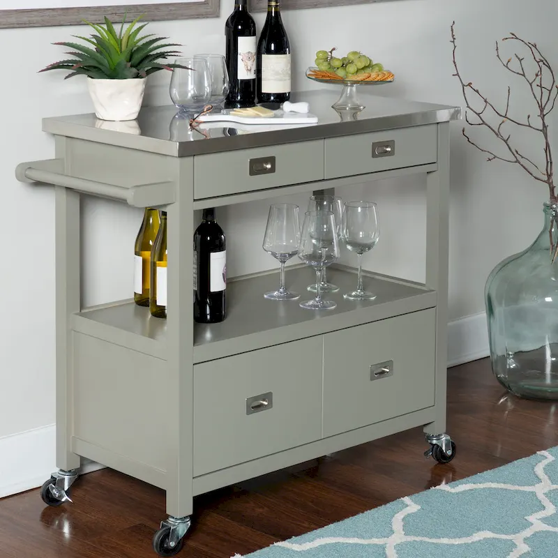 Julianna Stainless Steel Kitchen Cart