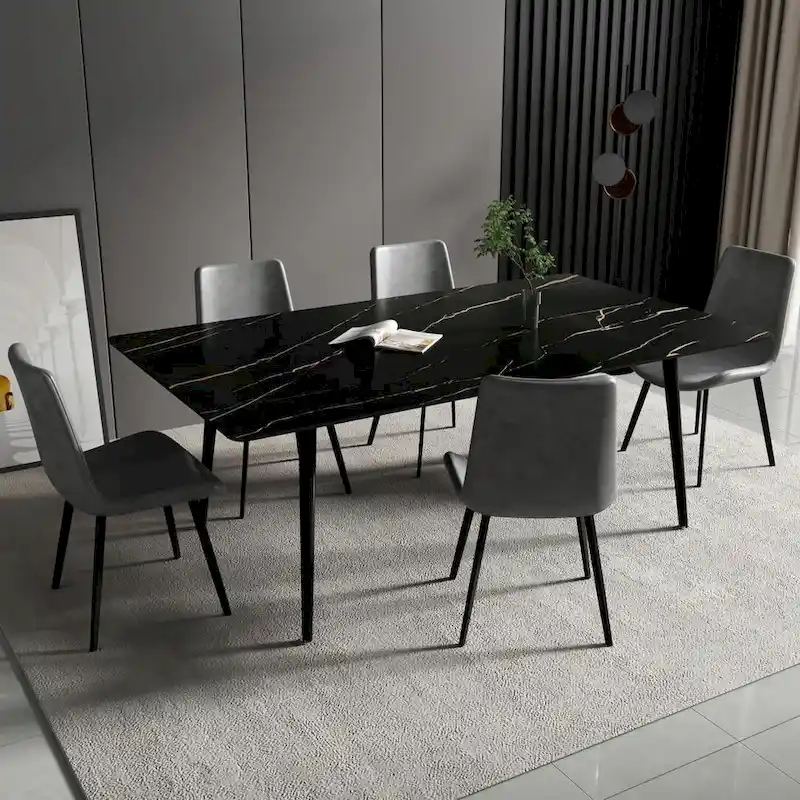 70.8 Rectangle Dining Table with Stone Top