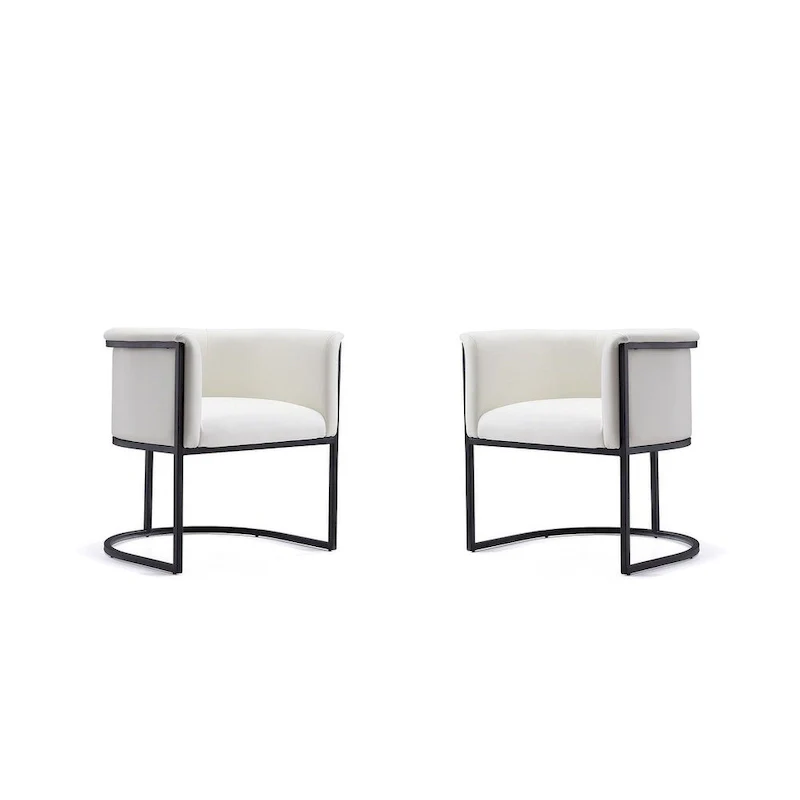Faux Leather Dining Chairs Set of 2 - Pebble/White/Saddle/Tan/Black