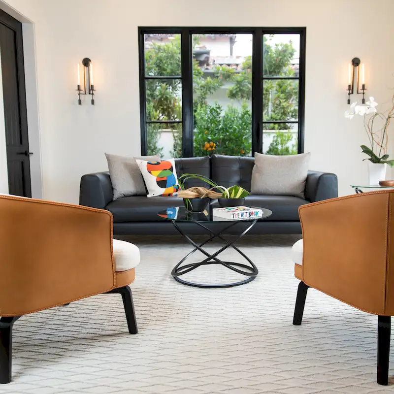 Galaxy Cross Base Tempered Glass Round Coffee Table