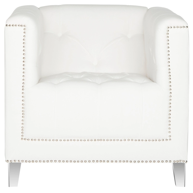 SAFAVIEH Kamilah White/ Clear Club Chair - 31.9 x 33.9 x 29.9 - 32Wx34Dx30H